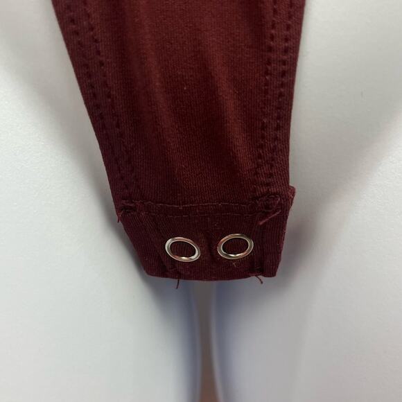 Altar'd State Bodysuit Small burgundy Adjustable Straps Snap - Picture 8 of 10
